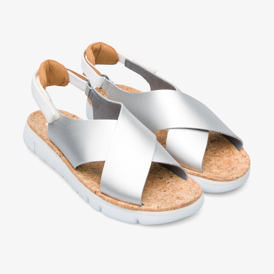 Camper Oruga Silver - Camper Women's Sandals ||4516-ZNTGI||